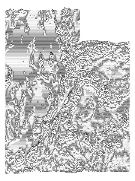 Topographic Relief Peaks Valleys Mapa Estado Federal Dos Eua Utah —  Vetores de Stock
