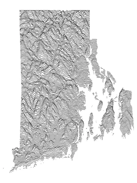 アメリカ連邦ロードアイランド州の地形的救援ピークと谷地図 — ストックベクタ