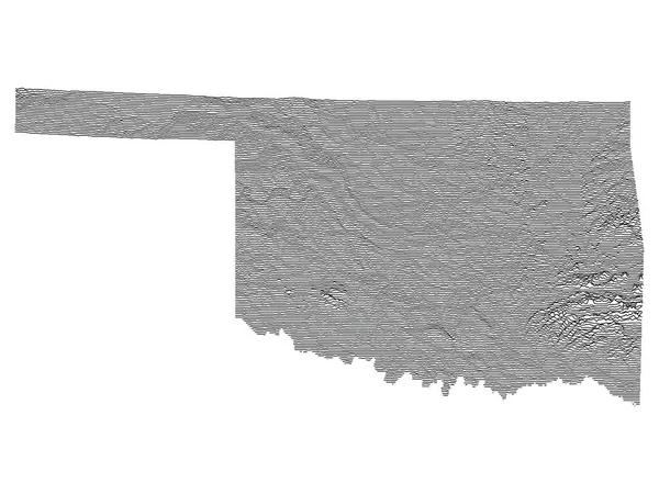 Mapa Topográfico Los Picos Valles Del Estado Federal Oklahoma — Vector de stock