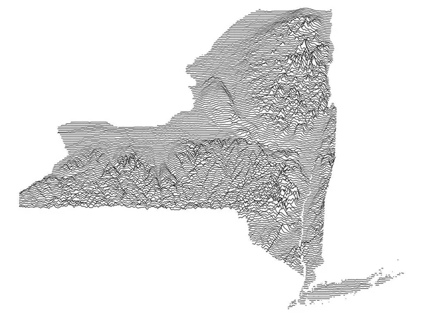 Topographic Relief Peaks Valleys Carte État Fédéral Américain New York — Image vectorielle