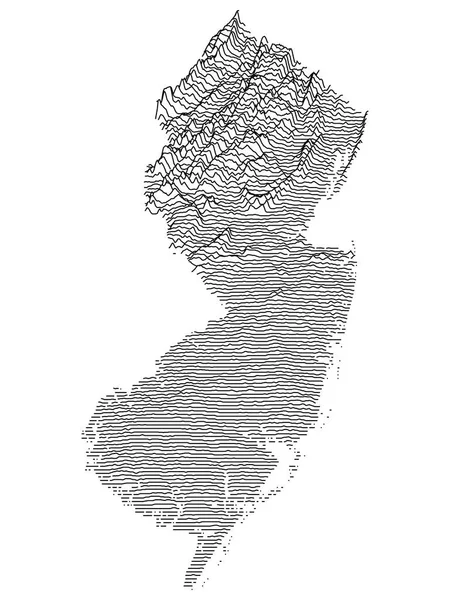 Topographische Relief Berg Und Talkarte Des Bundesstaates New Jersey — Stockvektor