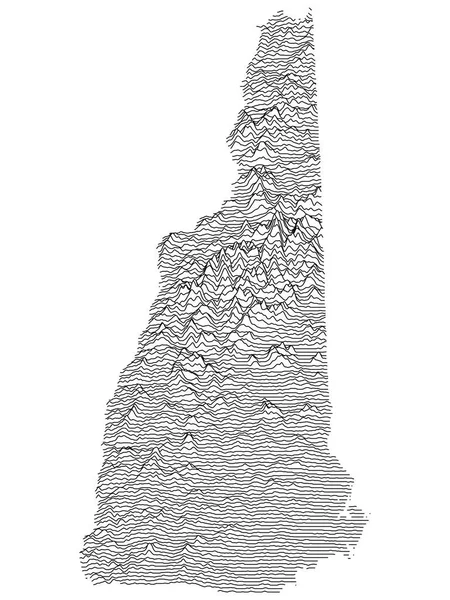 Topographic Relief Peaks Valleys Map Federal State New Hampshire — Vetor de Stock