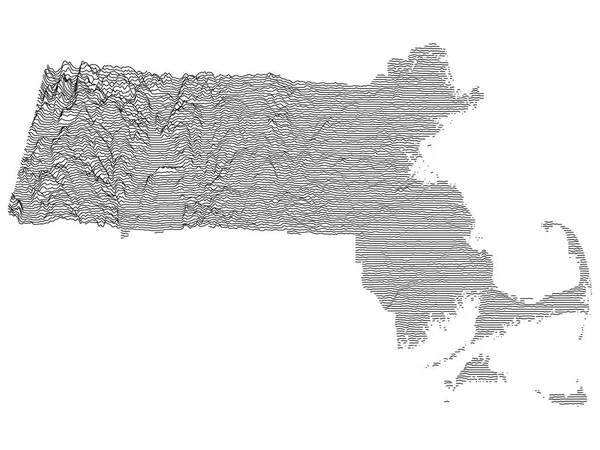 Топографические Пики Помощи Долины Карта Федерального Штата Массачусетс Сша — стоковый вектор