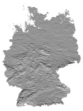 Almanya 'nın Gri Topografik Yardım Haritası