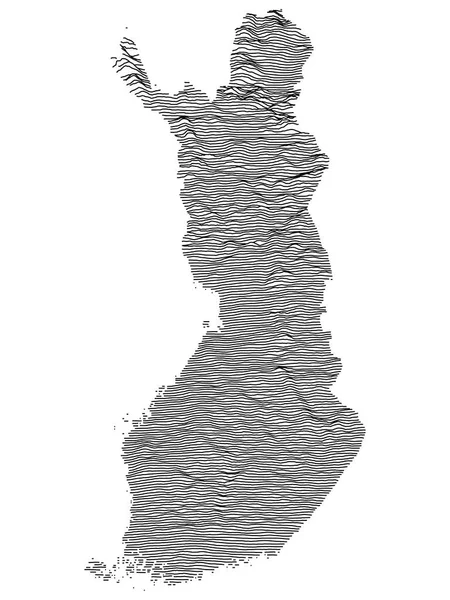 Gray Topographic Relief Mapa Europejskiego Kraju Finlandii — Wektor stockowy
