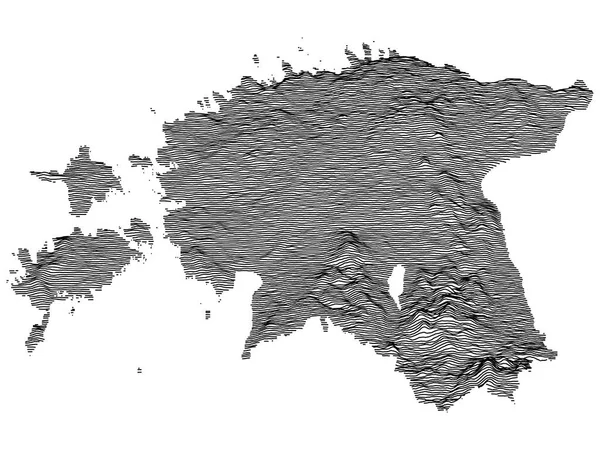 Mapa Topográfico Gris Del País Europeo Estonia — Archivo Imágenes Vectoriales