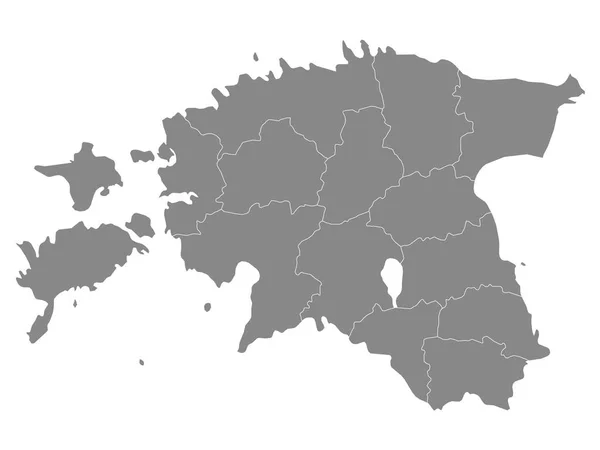 Kaart Van Grijze Regio Van Europees Land Estland — Stockvector