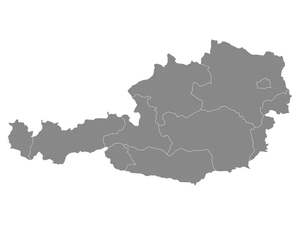 Graue Regionen Karte Des Europäischen Landes Österreich — Stockvektor