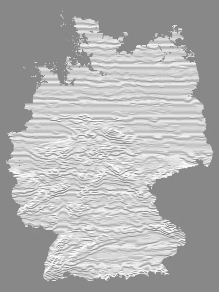 Biała Mapa Pomocy Topograficznej Kraju Europejskiego Niemiec — Wektor stockowy