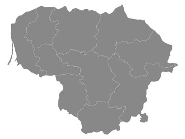 Gri Ülkeler Avrupa 'nın Litvanya Haritası