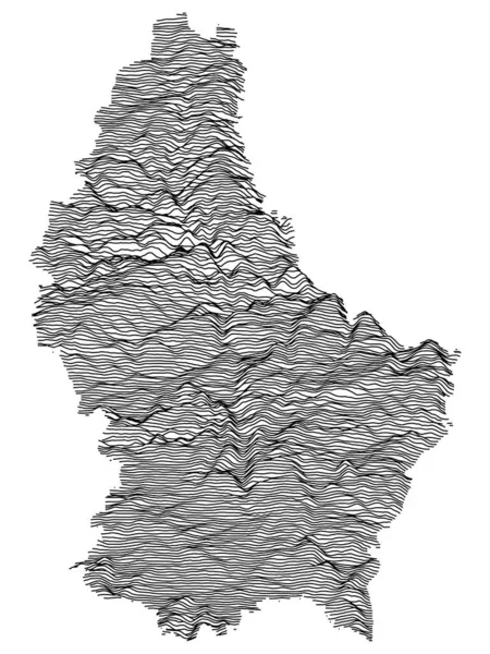 Gray Topographic Relief Map European Country Luxembourg — Stockový vektor