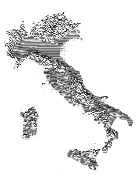 Gray Topographic Relief Map European Country Italy — Stock Vector