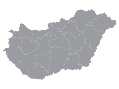 Gri Ülkeler Macaristan 'ın Avrupa Ülkesi Haritası