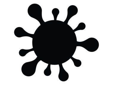 Corona Virüsü Covid-19 'un Basit Siyah Düz Vektör İllüstrasyonu