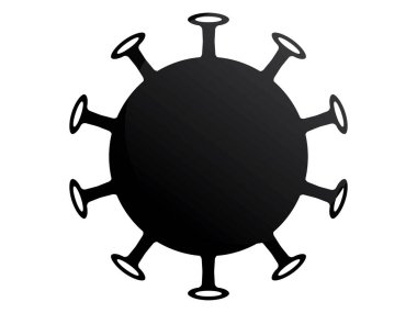 Corona Virüsü Covid-19 'un Basit Siyah 3D Vektör İllüstrasyonu