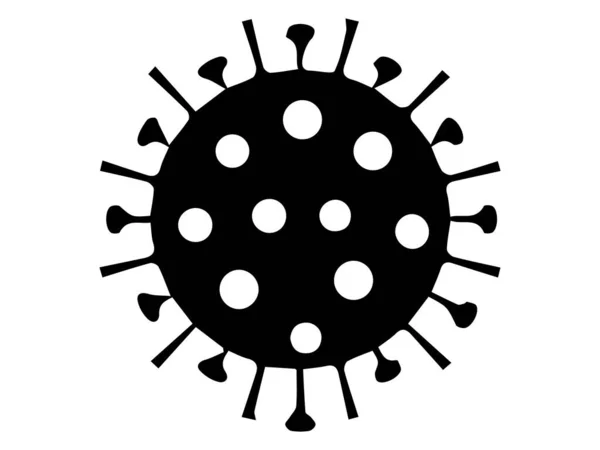 Symbol Coronavirus Covid Med Svart Flatvektor – stockvektor