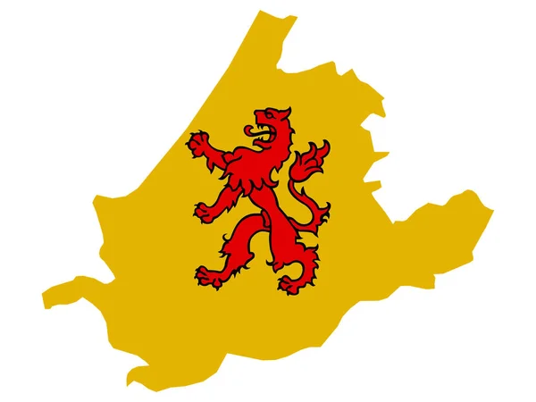 Mapa Bandera Los Países Bajos Provincia Holanda Meridional — Archivo Imágenes Vectoriales