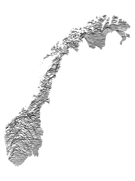 Carte Topographique Relief Grise Pays Européen Norvège — Image vectorielle