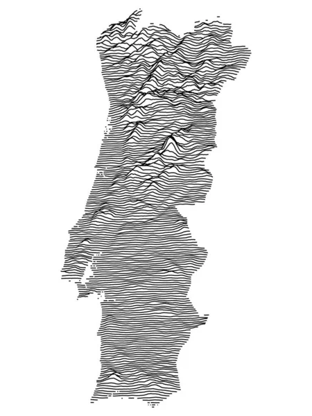 Gray Topographic Relief Map Της Ευρωπαϊκής Χώρας Της Πορτογαλίας — Διανυσματικό Αρχείο