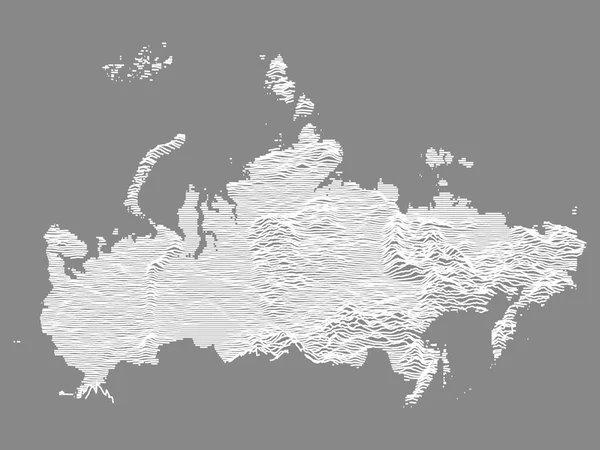 Weiß Auf Grau Topographische Reliefkarte Der Russischen Föderation — Stockvektor