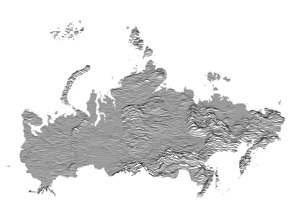 Graue Topografische Reliefkarte Der Russischen Föderation — Stockvektor