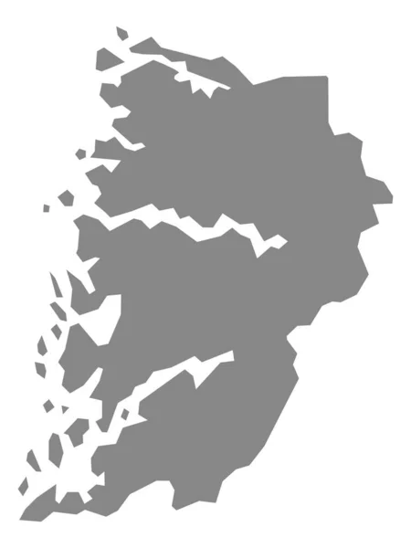Norvég Megye Szürke Térképe Vestland — Stock Vector