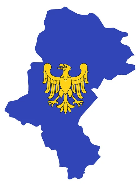 Kaart Wapen Van Het Poolse Woiwodschap Silezië — Stockvector