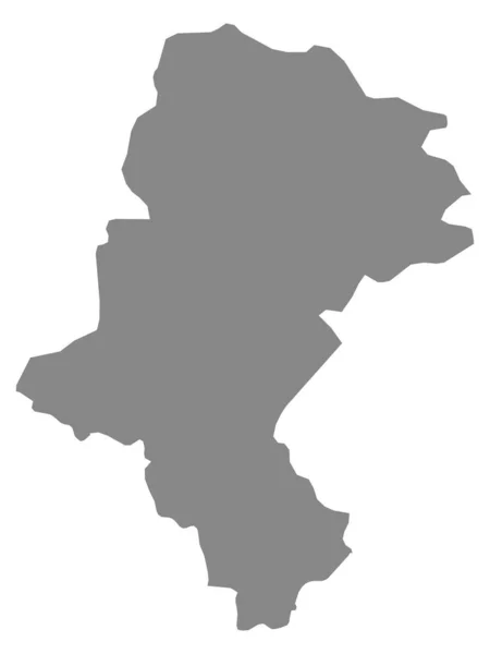 Mapa Plano Gris Del Voivodato Polaco Silesia — Vector de stock