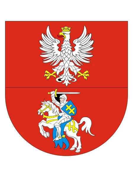 Peta Dan Bendera Voivodeship Polandia Dari Podlaskie - Stok Vektor