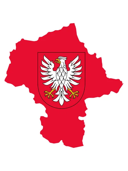 Map Coat Arms Withing Polish Voivodeship Masovia — Stock Vector