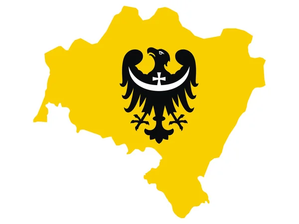 Kaart Wapenschild Van Het Poolse Woiwodschap Neder Silezië — Stockvector