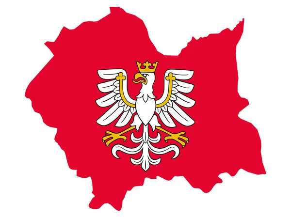 Map Coat Arms Withing Polish Voivodeship Lesser Poland — 스톡 벡터