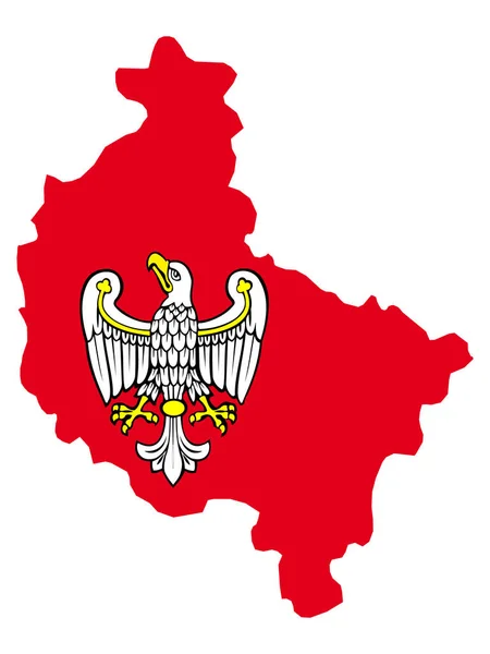 Kaart Wapenschild Van Het Poolse Woiwodschap Groot Polen — Stockvector