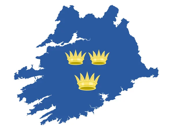 Karta Och Vapensköld Withing Irish Province Munster — Stock vektor