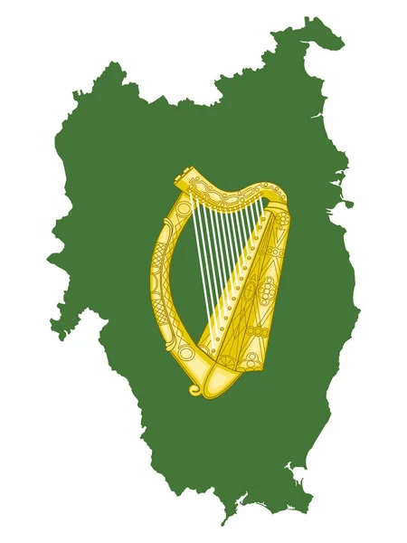 Mappa Stemma Della Provincia Irlandese Leinster — Vettoriale Stock