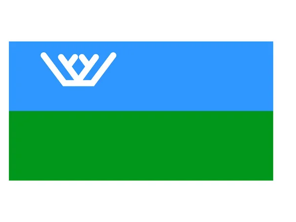 Bandera Del Sujeto Federal Ruso Khantymansi Autonomous Okrug Yugra — Vector de stock