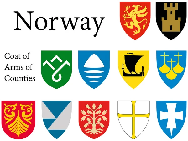 Плоская Векторная Иллюстрация Герба Норвегии — стоковый вектор