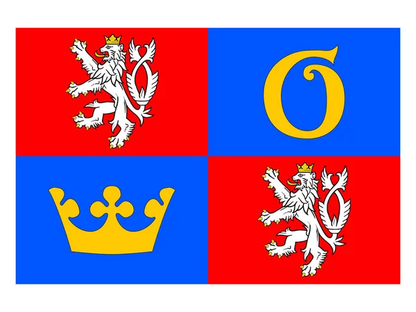 Bandera Región Checa Hradec Krlov — Archivo Imágenes Vectoriales
