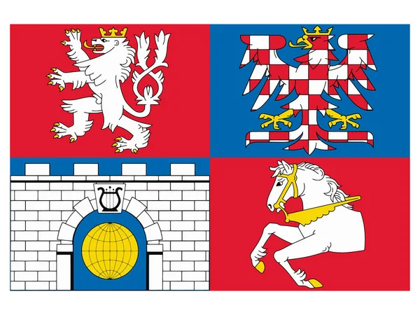 Vlag Van Tsjechische Regio Pardubice — Stockvector