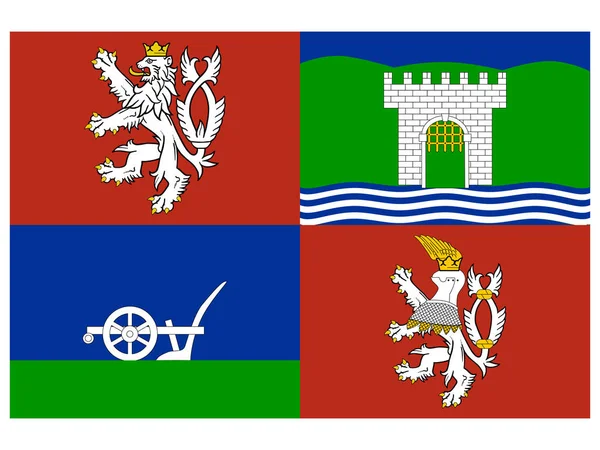 Bandiera Della Regione Ceca Nad Labem — Vettoriale Stock