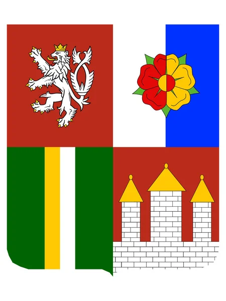 Herb Czeskiego Regionu Czech Południowych — Wektor stockowy