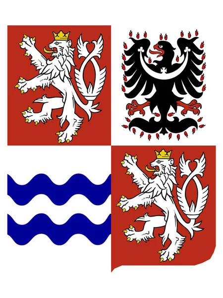 Escudo Región Checa Bohemia Central — Vector de stock