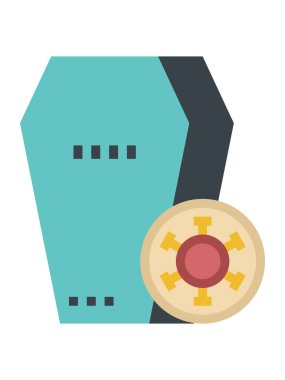 Corona-Virüsü 'nün yol açtığı Ölüm Tabutunun Klip Sanatı İllüstrasyonu