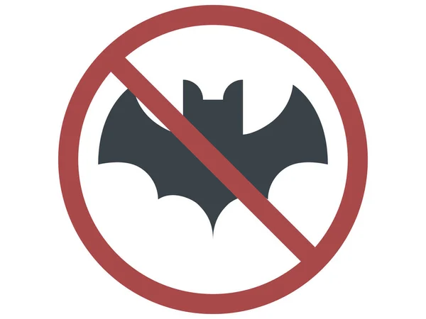 Clip Art Illustration Corona Virus Bat Carrier Warning Sign — Stock Vector