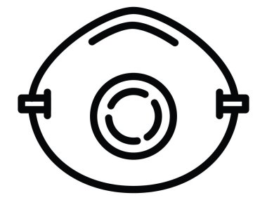 Siyah ve Beyaz Klip Sanatı N95 Yüz Maskesi