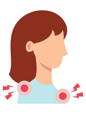 Corona Virüsü Semptomu Olarak Göğüs Ağrısının Klip Sanatı İllüstrasyonu