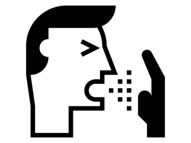 Corona virüsü belirtileri olarak Siyah ve Beyaz Klip Sanatı Hapşırma ve Öksürük