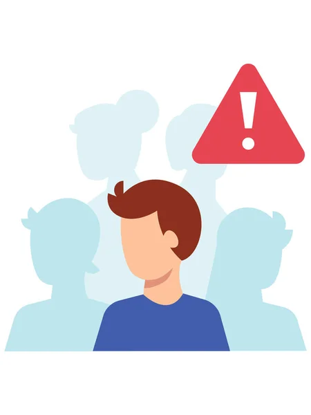 Clip Art Illustration Danger Being Crowd People Due Corona Virus — Stock Vector