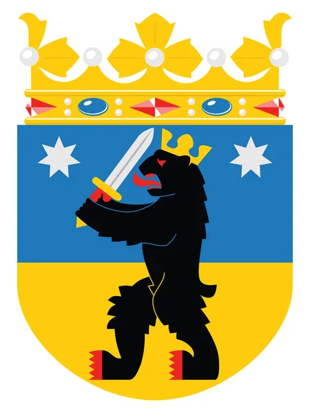 Ilustración Plana Del Escudo Armas Región Finlandesa Satakunta — Archivo Imágenes Vectoriales