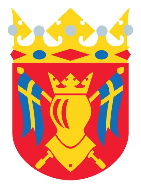 Flat Vector Illustration Coat Arms Finnish Region Jihozápadní Finsko — Stockový vektor